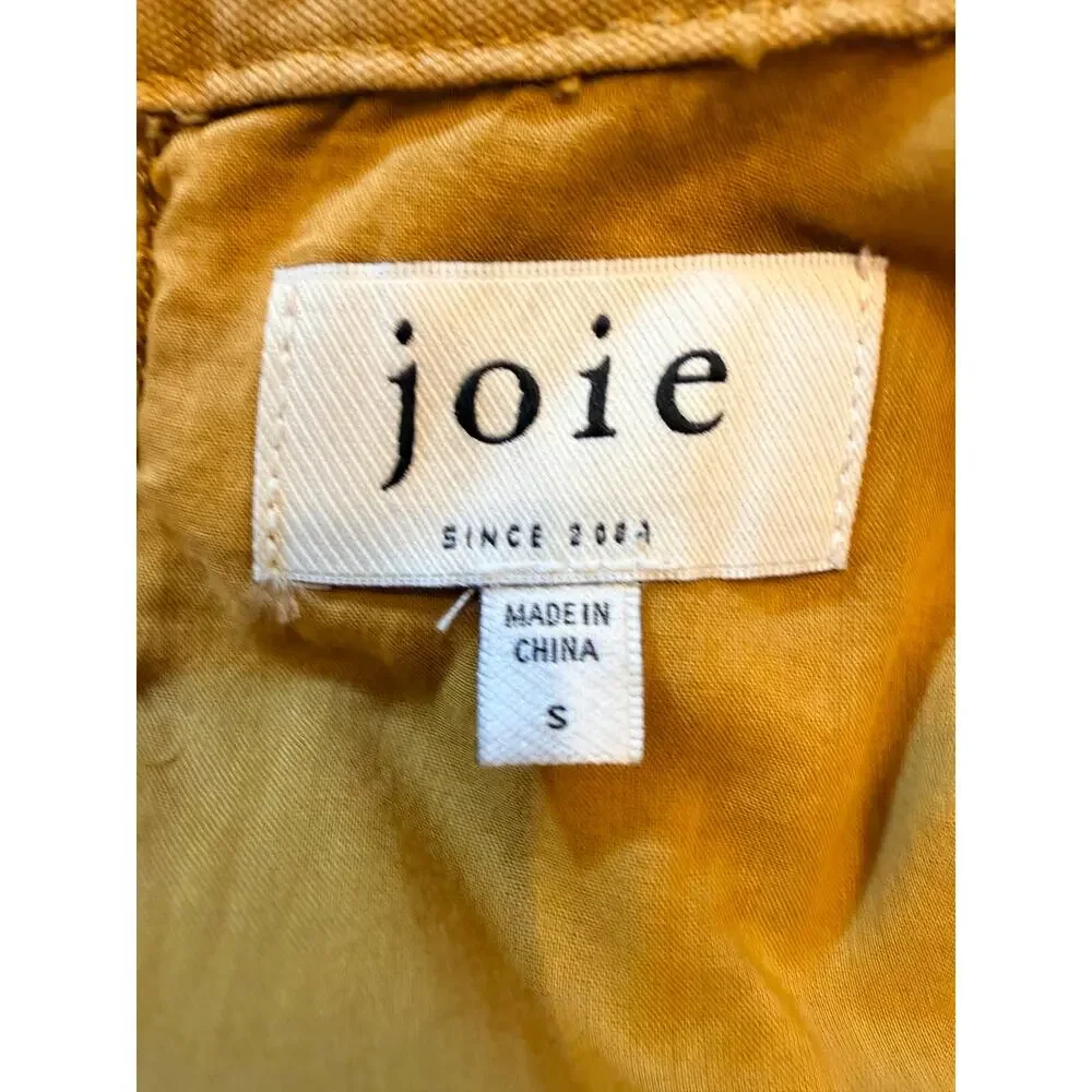 Joie Women’s Small Mustard Utility Belted Mini Dress Cotton